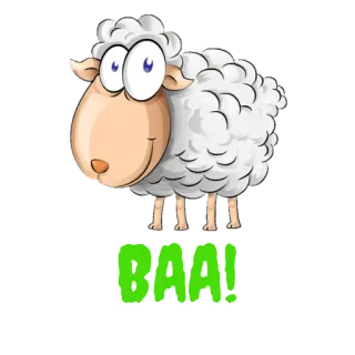 🤩 a3a907ad BAA! pecora, animale, cartone animato, baa telegram sticker