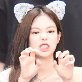 🌧 b792158c mulher, orelhas de gato, fofo, pose, expressão facial whatsapp sticker