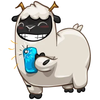 📷 03342490 ovelha, desenho animado, animal, telefone, adesivo whatsapp sticker