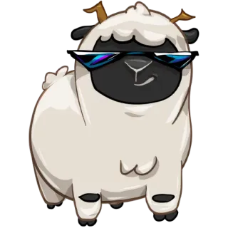 😎 0fb880ae ovelha, animal, legal, óculos de sol, desenho animado whatsapp sticker