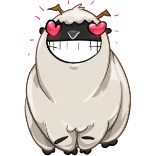 😍 83255934 desenho animado, monstro, animal, olhos de coração, fofo, feliz whatsapp sticker
