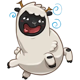 😝 8dab7b51 ovelha, desenho animado, animal, fofo, ilustração whatsapp sticker