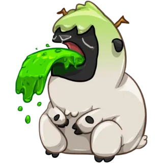 😨 9fafd351 monstro, vómito, doente, criatura, desenho animado whatsapp sticker