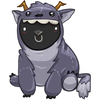 😈 da562694 monstro, criatura, animal, fofo, peludo, desenho animado whatsapp sticker