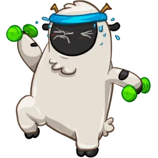 💪 e5dd88c5 fitness, exercício, treino, halteres, desenho animado, suando whatsapp sticker