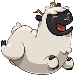 😂 f8a70898 ovelha, animal, fofo, desenho animado, chifres whatsapp sticker