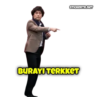🎉 722dc571 BURAYI TERKKET Turki, Ekspresi, Pergi, Pria telegram sticker