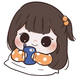 🍥 0a39555b schattig, meisje, cartoon, emoji, sticker whatsapp sticker