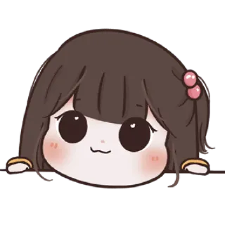 🍥 58b506fb schattig, cartoon, kawaii, chibi, meisje, sticker whatsapp sticker