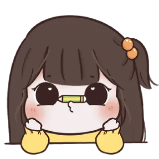 🍥 5ba46f04 sticker, cartoon, meisje, potlood, schattig, tekening whatsapp sticker