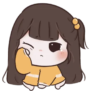 🍥 b7ddabff cartoon, meisje, verdrietig, anime, huilen, illustratie, kawaii whatsapp sticker