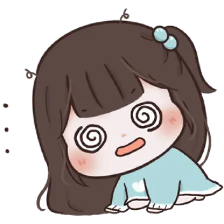 🍥 f2eb467c cartoon, meisje, duizelig, anime, schattig, ogen, personage whatsapp sticker