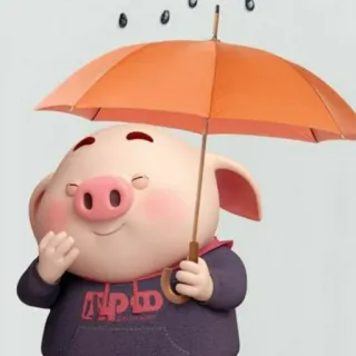 🐷 90556163 NP pig, animal, umbrella, cute, cartoon, rain whatsapp sticker