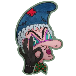 👌 90653525 gnomo, ilustración, dibujo animado, personaje, dibujo, arte telegram sticker