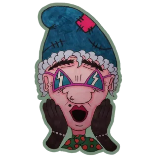 😲 e64c4254 Dibujos animados, Anciana, Abuela, Personaje, Ilustración, Pegatina telegram sticker