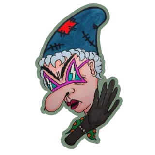 💁‍♂️ ef543ff8 dibujo animado, mujer, gafas, guante, gruñón, bruja, pegatina telegram sticker