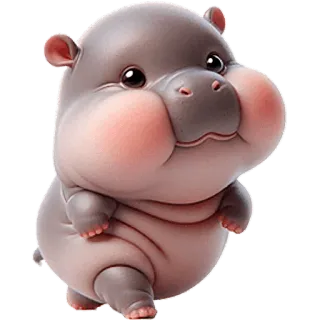 🚶‍➡️ 3da29904 Nilpferd, Tier, süß, Cartoon, Säugetier, Illustration, Kawaii telegram sticker