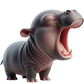 😫 12254c94 nijlpaard, dier, schattig, zoogdier, cartoon, wilde dieren telegram sticker