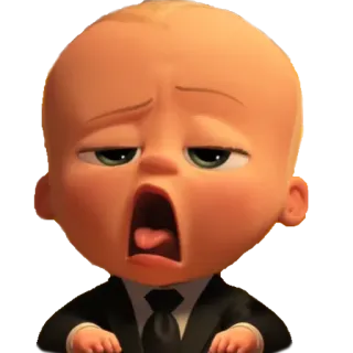 🥴 a0c76282 Boss Baby The Boss Baby bayi, kartun, mengantuk, menguap, karakter, film telegram sticker