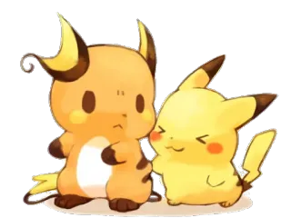 💛 09325d73 Pikachu покемон, пикачу, райчу, аниме, милый, каваи whatsapp sticker