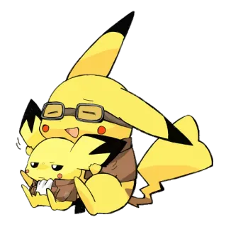 💛 1646ba2e Pikachu пикачу, покемон, милый, мультфильм, желтый, животное whatsapp sticker