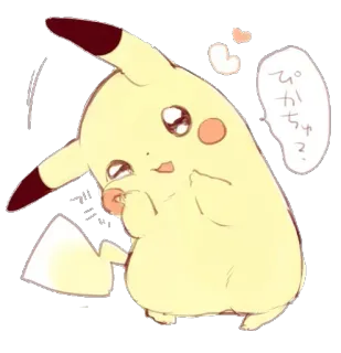 💛 26143558 Pikachu Pokemon ぴかちゅ Пикачу, Покемон, милый, аниме, мультфильм, каваий whatsapp sticker