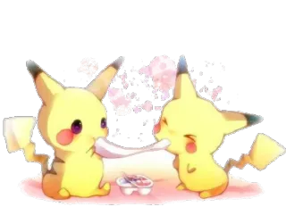 💛 34b80d08 Pikachu покемон, пикачу, милый, аниме, каваий, мультфильм whatsapp sticker