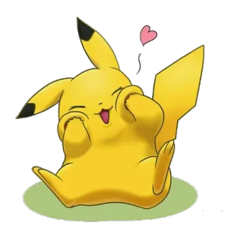 💛 4405a61c Pikachu пикачу, покемон, милый, мультфильм, каваий, счастливый, сердце whatsapp sticker