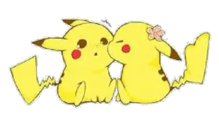 💛 5f7b12f5 Pikachu Pokemon пикачу, покемон, поцелуй, милый, аниме, мультфильм whatsapp sticker