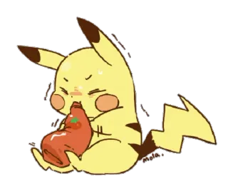 💛 61eb0a93 Pikachu пикачу, покемон, мультфильм, милый, аниме whatsapp sticker