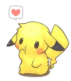 💛 6a9d5c2b Pikachu Пикачу, Покемон, милый, сердце, мультфильм, желтый whatsapp sticker