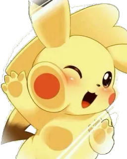 💛 8f659a57 Pikachu Pokemon пикачу, покемон, милый, животное, желтый, аниме, машет whatsapp sticker