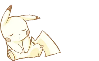 💛 90003b2d Pikachu Pokemon Пикачу, Покемон, спящий, милый, мультфильм whatsapp sticker