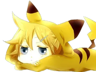 💛 9c94b516 пикачу, аниме, мультфильм, милый, желтый, косплей whatsapp sticker