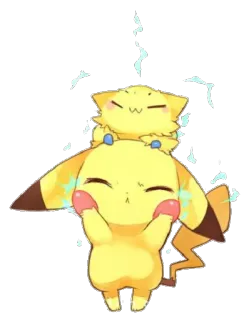 💛 cca1d02d Pikachu пикачу, покемон, аниме, милый, каваий, цифровое искусство, персонаж whatsapp sticker