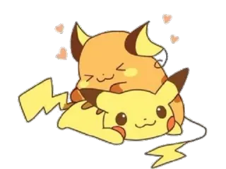 💛 df21896d Pikachu Pokemon пикачу, покемон, милый, животное, мультфильм, райчу whatsapp sticker