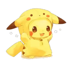 💛 fd68538e Pikachu Pokemon пикачу, покемон, аниме, милый, каваий, желтый, мультфильм, персонаж whatsapp sticker