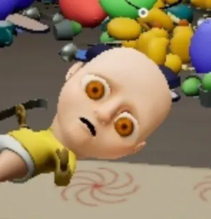 😟 253e3eeb lalka, dziecko, horror, gra, straszny, przerażający, nóż telegram sticker