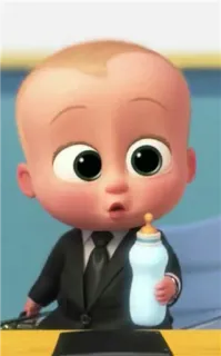 🍼 25eda71c The Boss Baby малыш, костюм, бутылка, мультфильм, милый telegram sticker