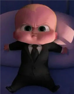 😤 3d68d89d Boss Baby The Boss Baby Мультфильм, Малыш, Костюм, Смешной, Фильм telegram sticker