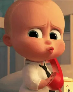 📞 460761f3 Boss Baby The Boss Baby Мультфильм, Ребенок, Галстук, Телефон, Смешной, Босс telegram sticker