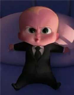 😤 52a2fc24 Boss Baby The Boss Baby ребенок, костюм, мультфильм, босс, персонаж, фильм telegram sticker