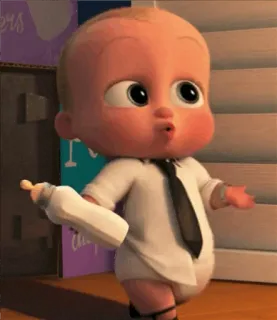 🍼 a2a1afbd Boss Baby The Boss Baby ребенок, босс, мультфильм, фильм, костюм, галстук telegram sticker