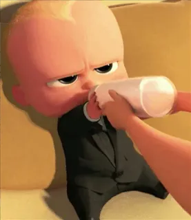 🍼 a88f021b Boss Baby The Boss Baby Мультфильм, Малыш, Босс, Костюм, Бутылка telegram sticker