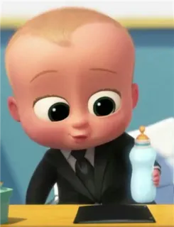 🍼 ec1770d0 Boss Baby The Boss Baby ребенок, босс, костюм, мультфильм, бутылка telegram sticker