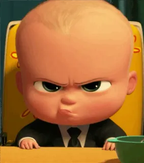 😠 f9082985 Boss Baby The Boss Baby малыш, босс, костюм, мультфильм, смешной, фильм, персонаж telegram sticker