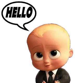 👋 4b71ed9b Boss Baby The Boss Baby HELLO 보스 베이비, 안녕하세요, 아기, 만화 telegram sticker