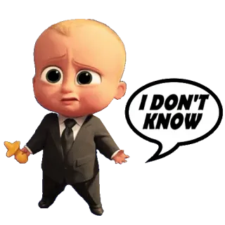👐 a1562994 Boss Baby The Boss Baby I DON'T KNOW 만화, 아기, 정장, 넥타이, 몰라, 영화, 드림웍스 telegram sticker