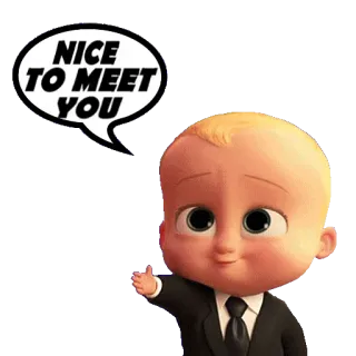 🤝 bb2f9f3d Boss Baby The Boss Baby NICE TO MEET YOU 보스 베이비, 인사, 만나서 반가워요, 만화, 영화, 애니메이션 telegram sticker