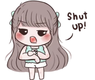 😤 096325d8 cartoon, girl, angry, displeased, chibi, cute telegram sticker